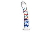 Sexus Blue Tip Suction Cup Glass Dong 18cm Glass Sex Toys